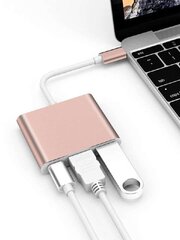 Кабель переходник Type-C-HDMI/Type-C/USB 3.0, Electronics LV-372, 1 шт цена и информация | Адаптеры и USB разветвители | 220.lv