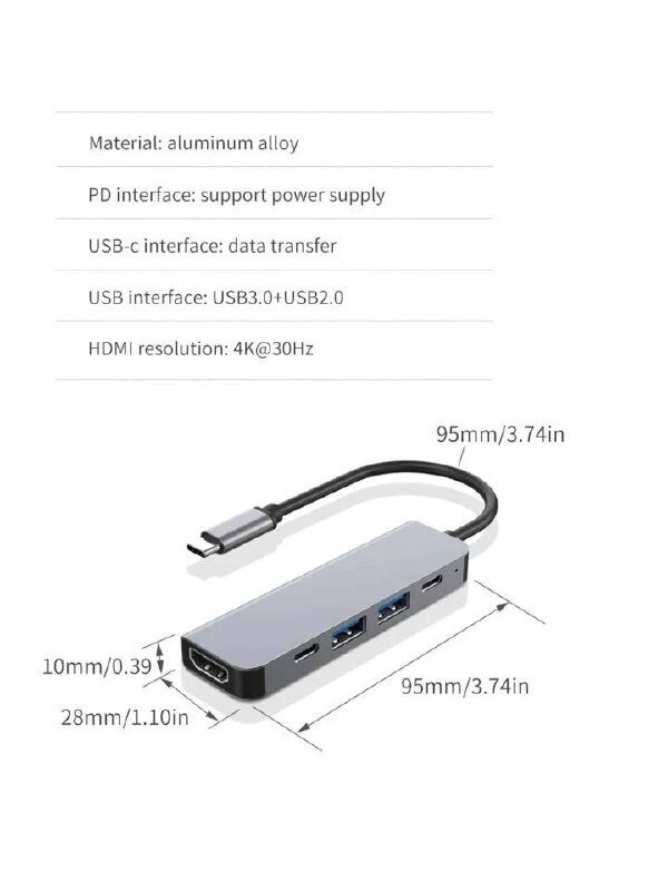 Electronics LV-373 Type-C HUB cena un informācija | Adapteri un USB centrmezgli | 220.lv