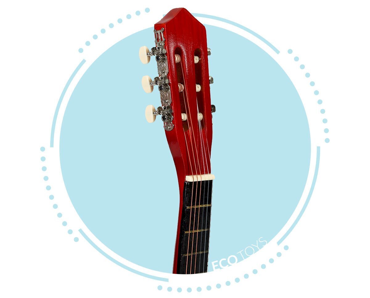 Koka bērnu ģitāra EcoToys cena un informācija | Attīstošās rotaļlietas | 220.lv