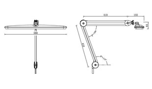 Galda LED lampa 58cm GOLD (kosmetologiem, pedikīram) AF-9777 cena un informācija | Mēbeles skaistumkopšanas saloniem | 220.lv