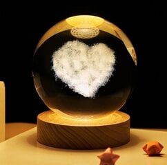 Светодиодный ночник с хрустальным шаром Сердце Deviss цена и информация | Настольные лампы | 220.lv