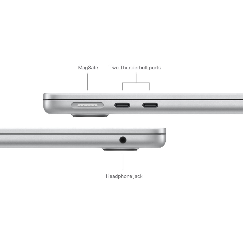 MacBook Air 13" Apple M3 chip with 8-core CPU and 8-core GPU, 8GB, 256GB SSD - Silver - MRXQ3KS/A cena un informācija | Portatīvie datori | 220.lv