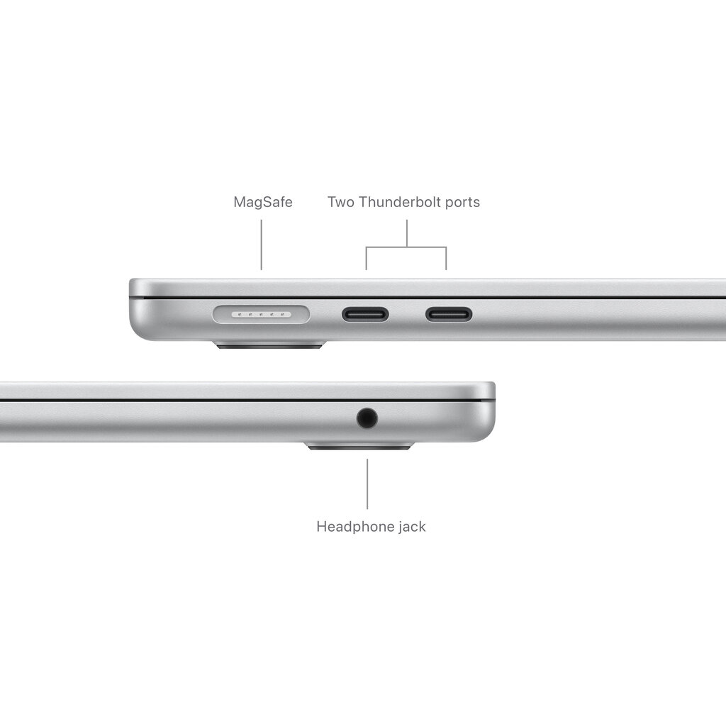 MacBook Air 13" Apple M3 chip with 8-core CPU and 8-core GPU, 8GB, 256GB SSD - Silver - MRXQ3KS/A цена и информация | Portatīvie datori | 220.lv