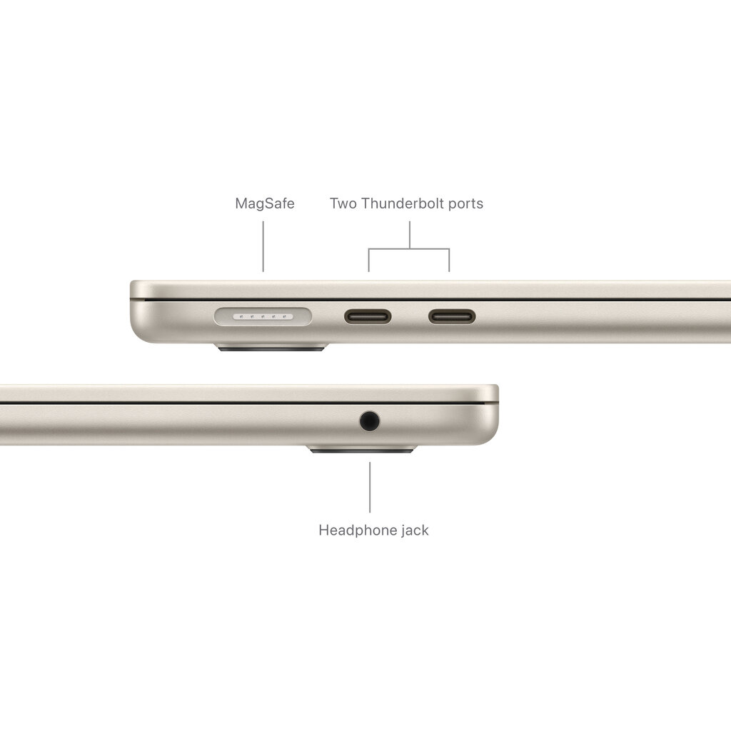 MacBook Air 13" Apple M3 chip with 8-core CPU and 10-core GPU, 8GB, 512GB SSD - Starlight - MRXU3KS/A цена и информация | Portatīvie datori | 220.lv