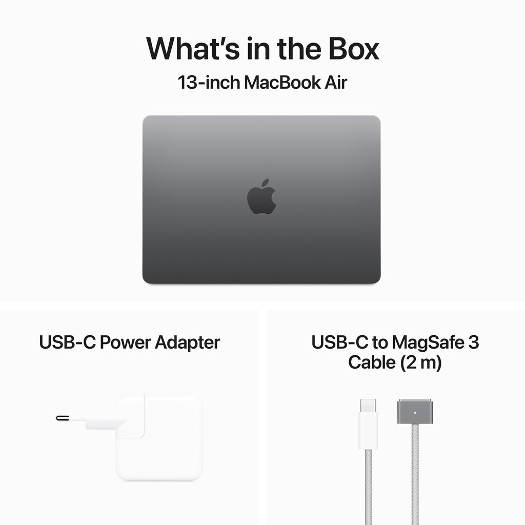 MacBook Air 13" Apple M3 chip with 8-core CPU and 10-core GPU, 16GB, 512GB SSD - Space Grey - MXCR3ZE/A cena un informācija | Portatīvie datori | 220.lv