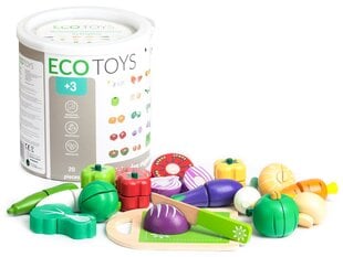 Нарезанные игрушечные овощи Ecotoys, 20 шт. цена и информация | Игрушки для девочек | 220.lv