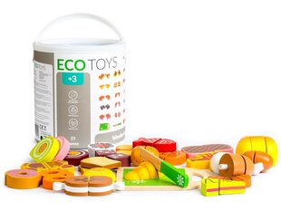 Деревянная нарезка пищевых продуктов Ecotoys, 23 д. цена и информация | Игрушки для девочек | 220.lv