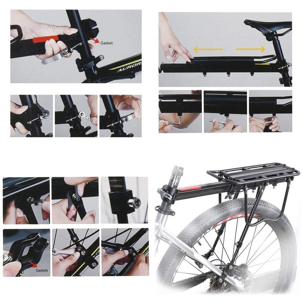 Aizmugurējais velosipēdu bagāžnieks Springos BA0021, 26,5 collas cena un informācija | Velo bagāžnieki | 220.lv