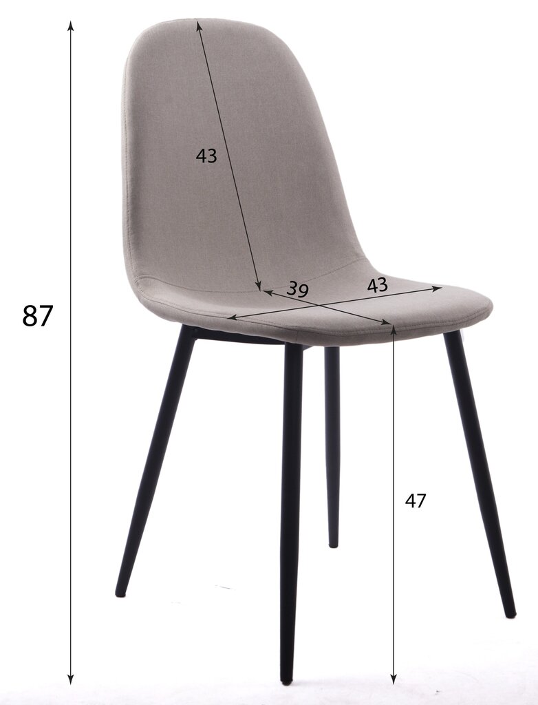 2 krēslu komplekts Leobert Dart, pelēks/melns цена и информация | Virtuves un ēdamistabas krēsli | 220.lv