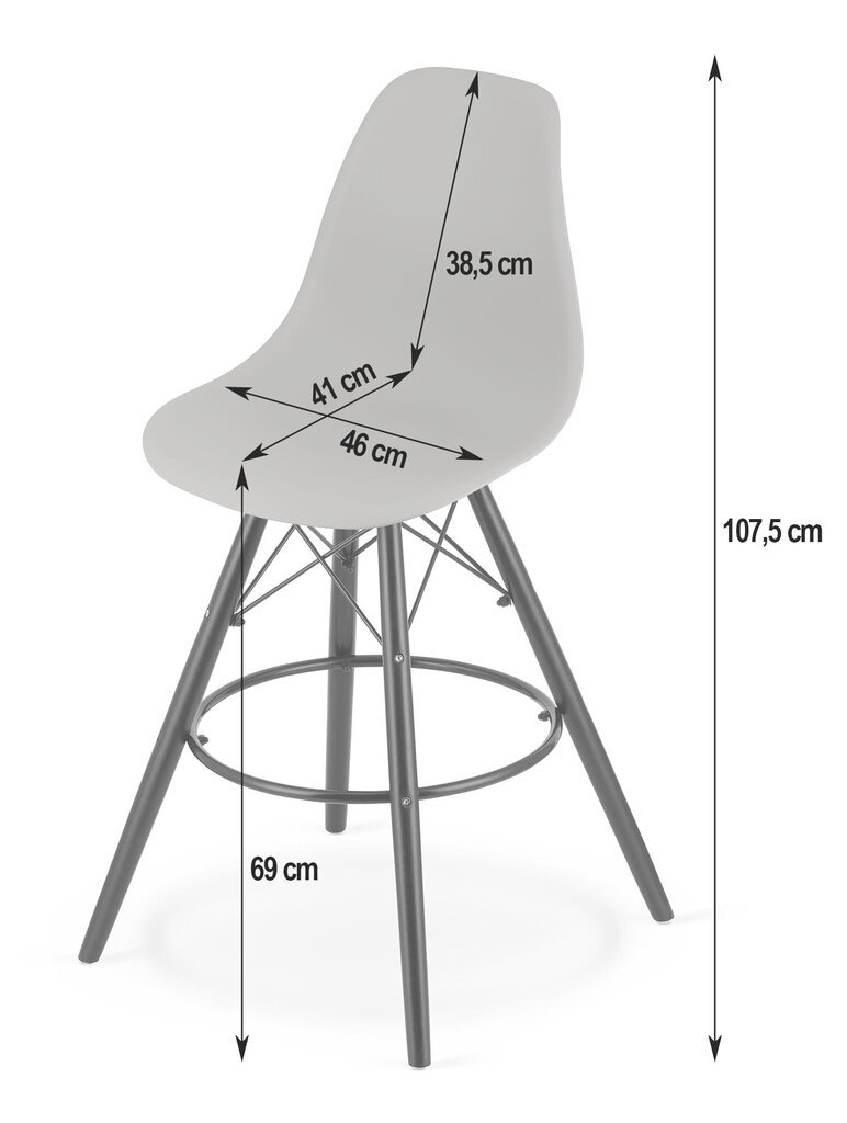 2 krēslu komplekts Leobert Lamal, balts/brūns cena un informācija | Virtuves un ēdamistabas krēsli | 220.lv