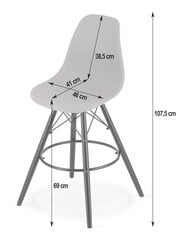 комплект из 2 стульев Leobert Lamal, серый/коричневый цена и информация | Стулья для кухни и столовой | 220.lv