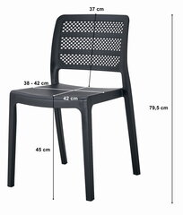 2 krēslu komplekts Leobert Pagi, melns цена и информация | Стулья для кухни и столовой | 220.lv