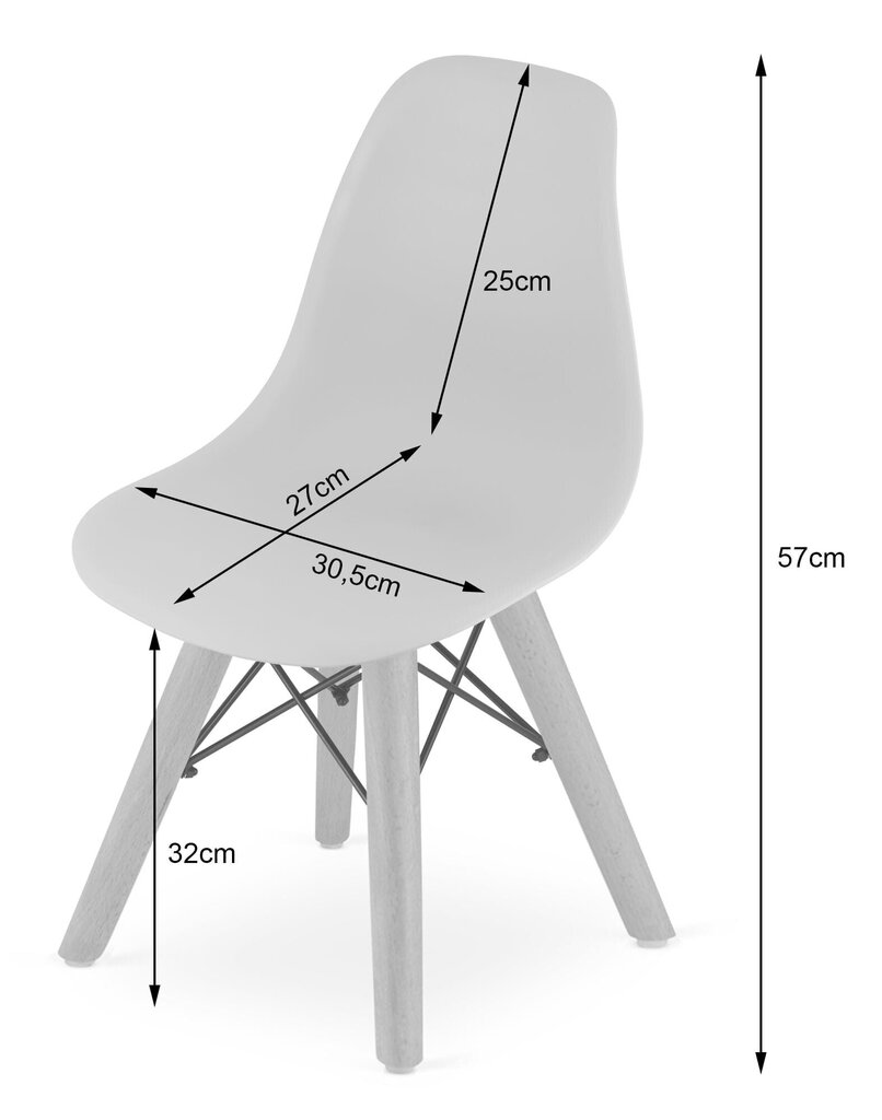 2 Leobert Zubi krēslu komplekts 2 bērniem, balts/brūns cena un informācija | Bērnu krēsliņi un bērnu galdiņi | 220.lv