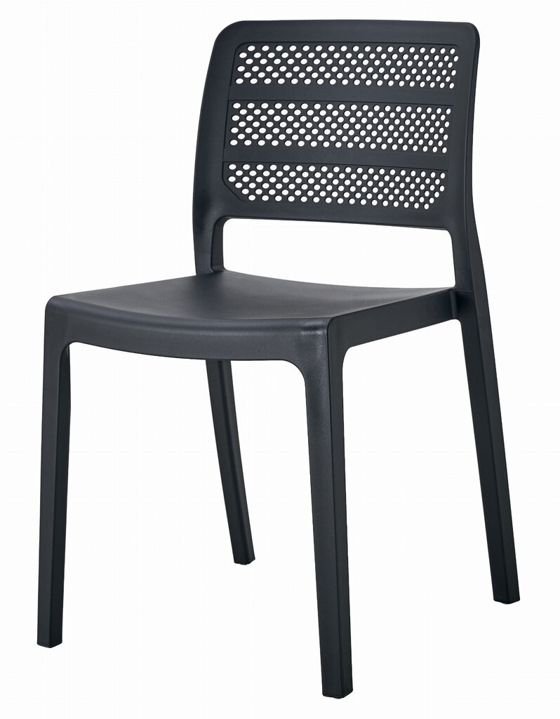 3 krēslu komplekts Leobert Pagi, melns cena un informācija | Virtuves un ēdamistabas krēsli | 220.lv