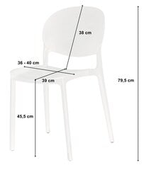 3 krēslu komplekts Leobert Rawa, balts cena un informācija | Virtuves un ēdamistabas krēsli | 220.lv