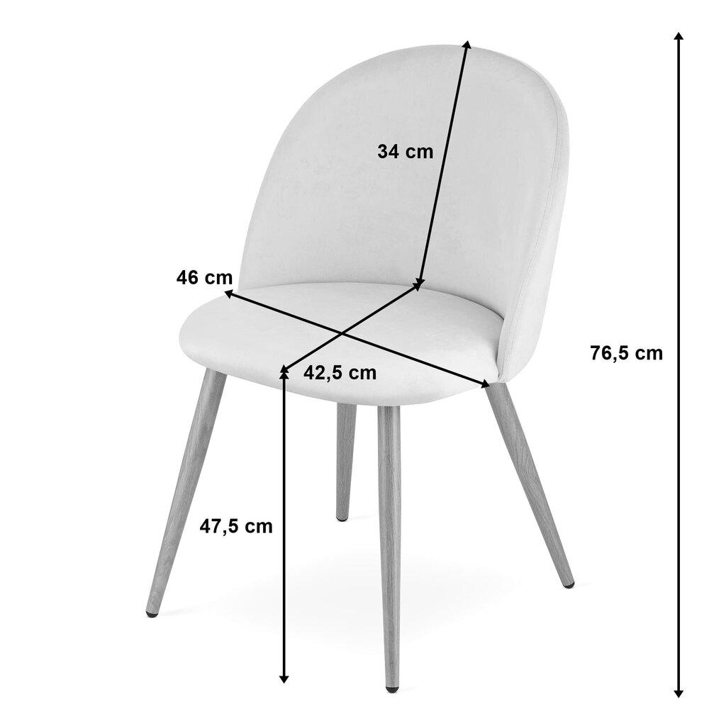 4 krēslu komplekts Leobert Bello, pelēks/melns цена и информация | Virtuves un ēdamistabas krēsli | 220.lv