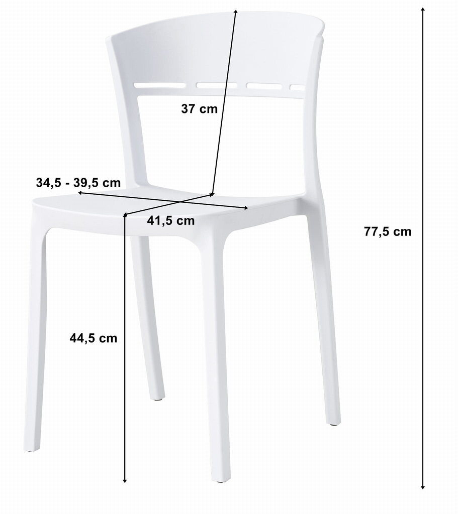 4 krēslu komplekts Leobert Coco, melns cena un informācija | Virtuves un ēdamistabas krēsli | 220.lv