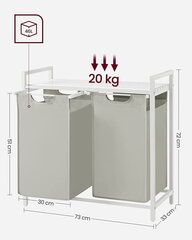 Vannas istabas skapītis Leobert BLH201W01, pelēks/balts cena un informācija | Vannas istabas aksesuāri | 220.lv