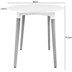 Virtuves galds Leobert Kami, balts/brūns cena un informācija | Virtuves galdi, ēdamgaldi | 220.lv