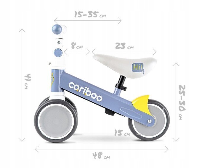 Līdzsvara velosipēds Cariboo Friends 16", zils cena un informācija | Balansa velosipēdi | 220.lv