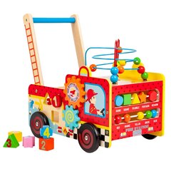 Развивающая деревянная толкалка с кубиками Ecotoys, красная, TL09025, 6 д. цена и информация | Игрушки для малышей | 220.lv