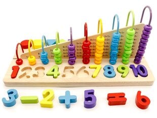 Обучающий калькулятор с деревянными цифрами Ecotoys цена и информация | Развивающие игрушки | 220.lv