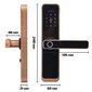 Smart durvju slēdzene ar rokturi, bronza cena un informācija | Durvju rokturi | 220.lv