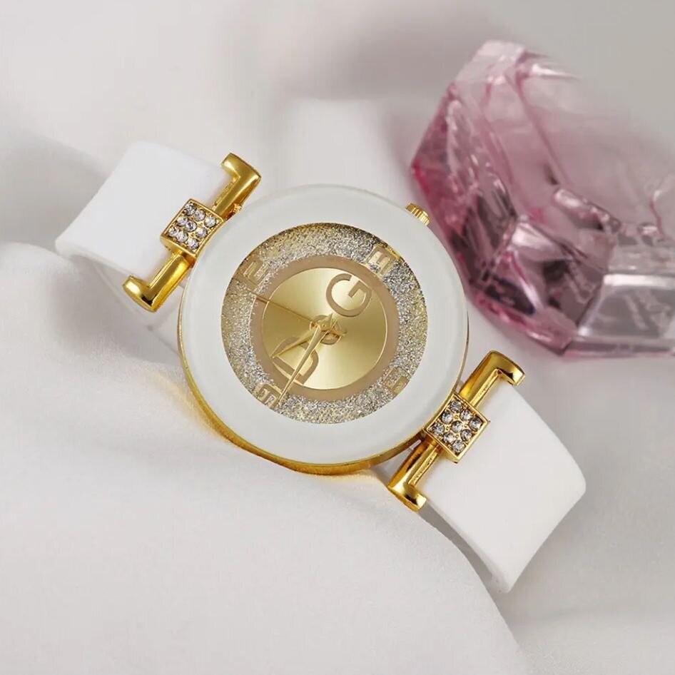 MacroFashion sieviešu rokas pulkstenis ar silikona siksniņu, balts cena un informācija | Sieviešu pulksteņi | 220.lv