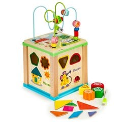 Деревянный развивающий кубик с доской для рисования Ecotoys цена и информация | Развивающие игрушки | 220.lv