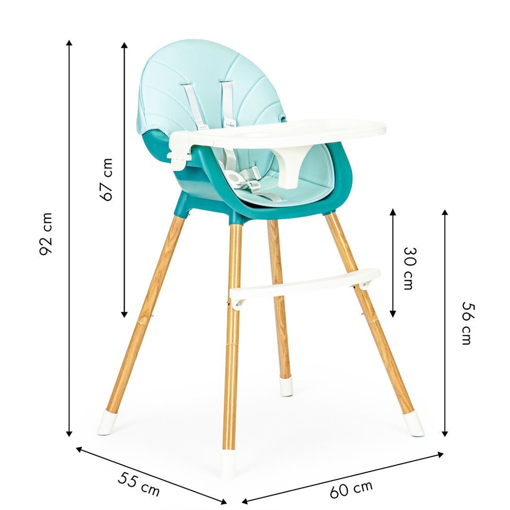 Barošanas krēsls Ecotoys 2in1, zils cena un informācija | Barošanas krēsli | 220.lv