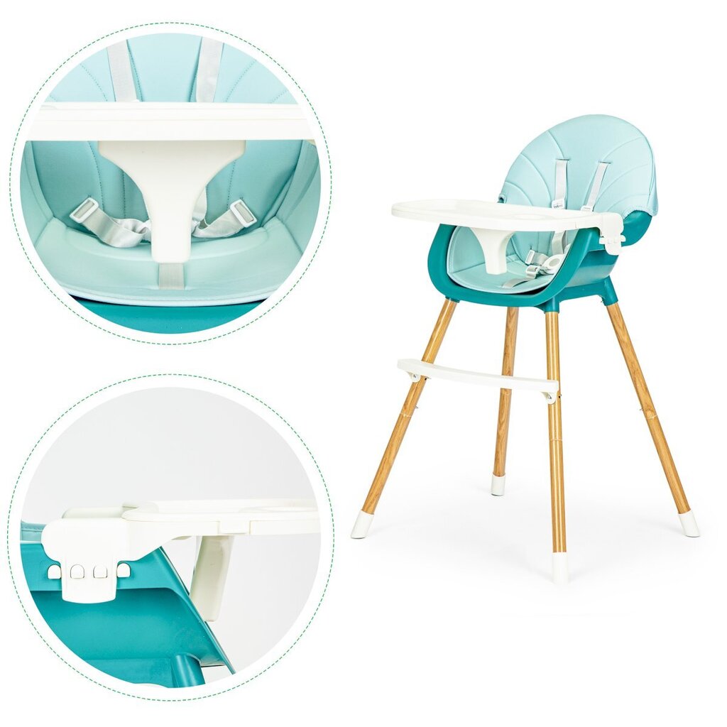 Barošanas krēsls Ecotoys 2in1, zils cena un informācija | Barošanas krēsli | 220.lv