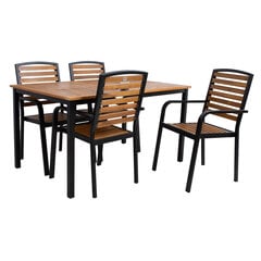 комплект уличной мебели из 5 предметов Home4You Dalya, коричневый/черный цена и информация | Комплекты уличной мебели | 220.lv