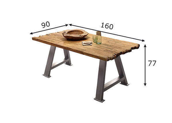 Pusdienu galds Tables&Co, brūns cena un informācija | Virtuves galdi, ēdamgaldi | 220.lv