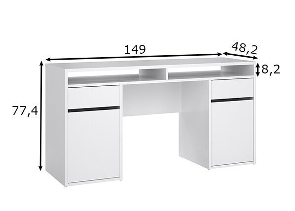 Rakstāmgalds Tvilum Function Plus, balts cena un informācija | Datorgaldi, rakstāmgaldi, biroja galdi | 220.lv