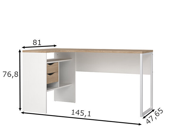 Rakstāmgalds Tvilum Function Plus, balts/brūns cena un informācija | Datorgaldi, rakstāmgaldi, biroja galdi | 220.lv