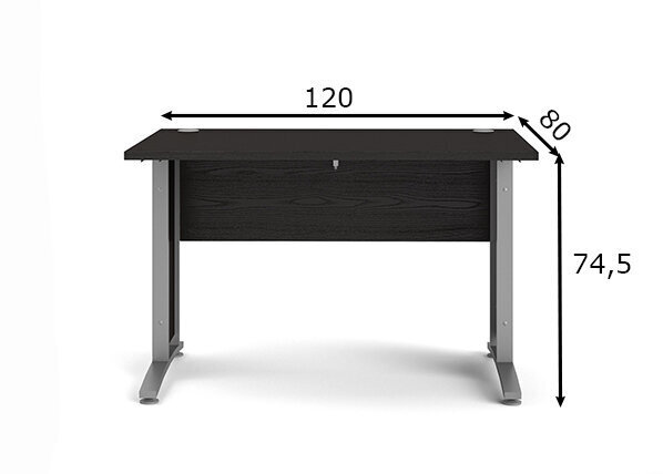 Rakstāmgalds Tvilum Prima, melns/pelēks cena un informācija | Datorgaldi, rakstāmgaldi, biroja galdi | 220.lv