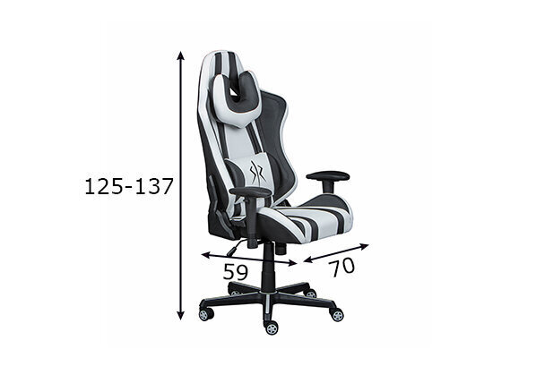 Spēļu krēsls Interlink Zoro, melns/balts cena un informācija | Biroja krēsli | 220.lv