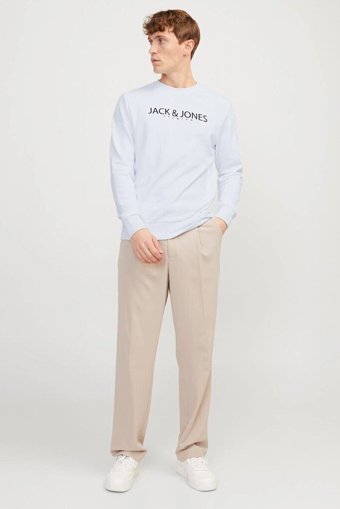 Sporta džemperis vīriešiem Jack & Jones 12256972BRIGHTWHITE, balts cena un informācija | Vīriešu džemperi | 220.lv