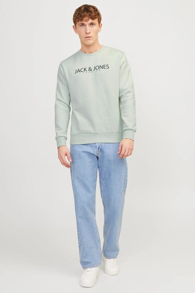 Sporta džemperis vīriešiem Jack & Jones 12256972GREENTINT, zaļš cena un informācija | Vīriešu džemperi | 220.lv