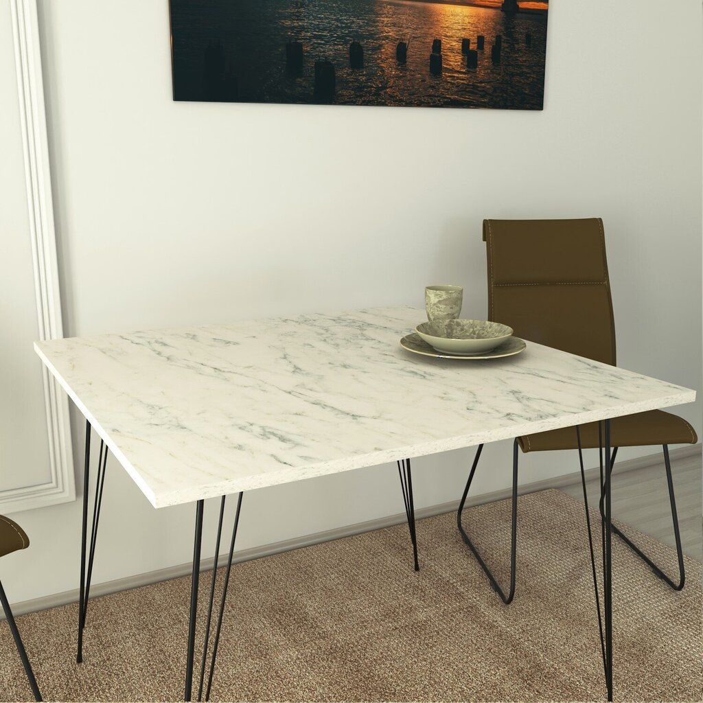 Pusdienu galds Asir Sandalf Square, bēšs cena un informācija | Virtuves galdi, ēdamgaldi | 220.lv