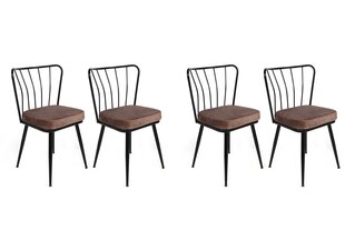 4 krēslu komplekts Kalune Design Yildiz 947 V4, brūns cena un informācija | Virtuves un ēdamistabas krēsli | 220.lv