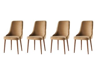 4 krēslu komplekts Kalune Design Seyhan, brūns cena un informācija | Virtuves un ēdamistabas krēsli | 220.lv
