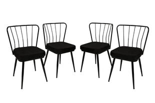 4 krēslu komplekts Kalune Design Yildiz 943 V4, melns cena un informācija | Virtuves un ēdamistabas krēsli | 220.lv