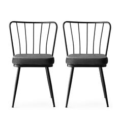 2 krēslu komplekts Kalune Design Yildiz 942 V2, pelēks/melns cena un informācija | Virtuves un ēdamistabas krēsli | 220.lv