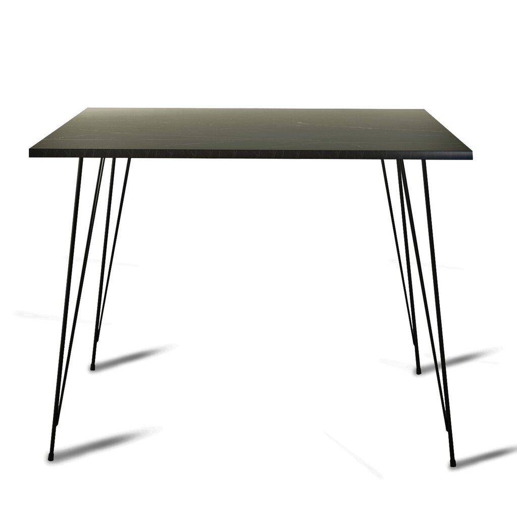 Pusdienu galds Asir Sandalf Square, melns cena un informācija | Virtuves galdi, ēdamgaldi | 220.lv