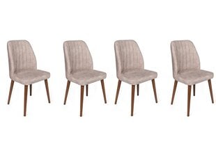 4 krēslu komplekts Kalune Design Alfa 465 V4, bēšs/brūns цена и информация | Стулья для кухни и столовой | 220.lv