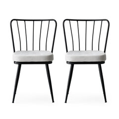 2 krēslu komplekts Kalune Design Yildiz 940 V2, balts/melns cena un informācija | Virtuves un ēdamistabas krēsli | 220.lv
