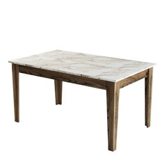 Обеденный стол Asir Milan 515, коричневый/белый цена и информация | Кухонные и обеденные столы | 220.lv