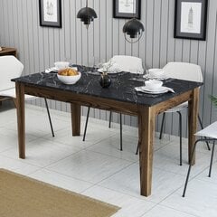 Pusdienu galds Asir Milan 518, brūns/melns cena un informācija | Virtuves galdi, ēdamgaldi | 220.lv
