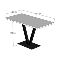 Обеденный стол Asir Sun Table - Silverbirch, коричневый/черный цена и информация | Кухонные и обеденные столы | 220.lv